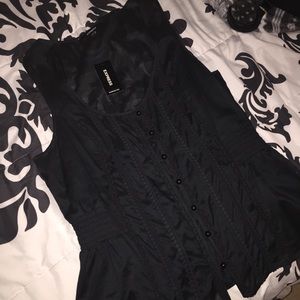 EXPRESS Button Down Black Top